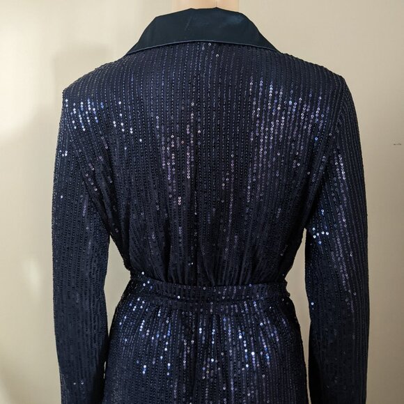 Sequin navy blazer night dress, women's medium - Picture 7 of 7